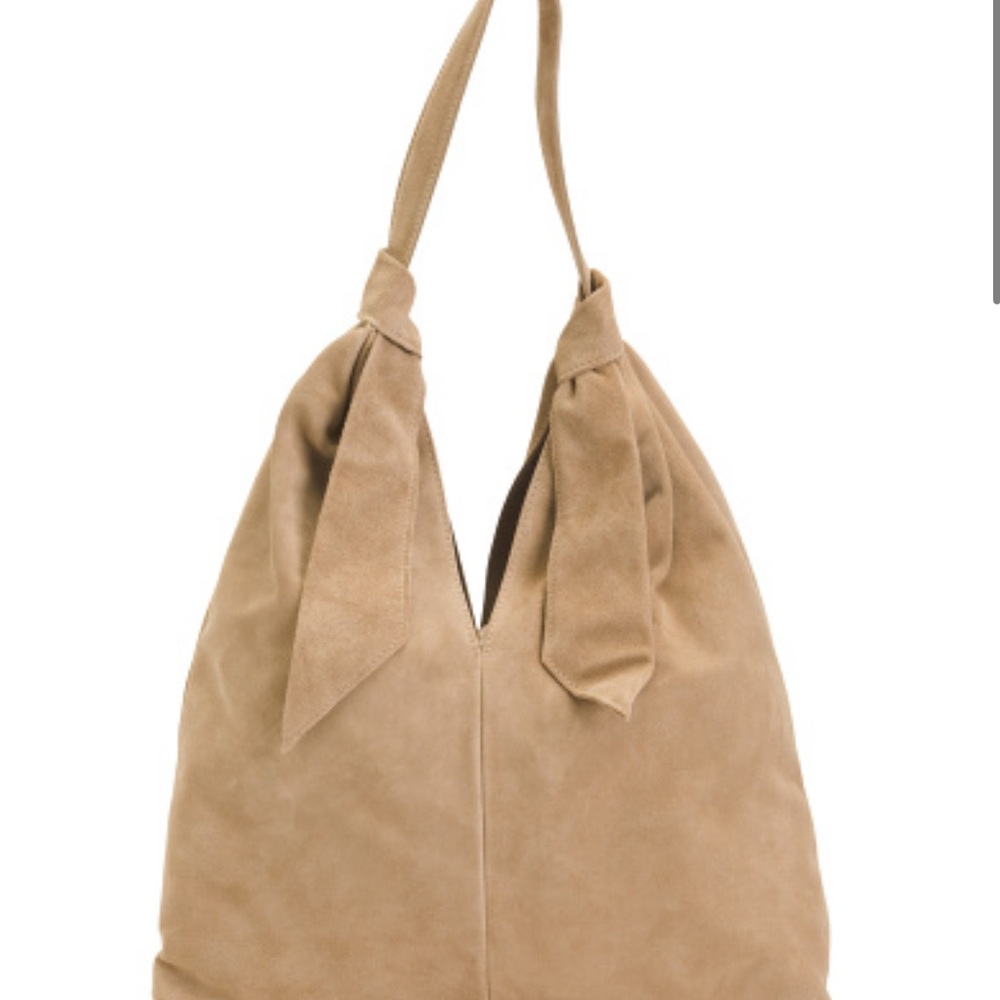 Divine Firenze slouchy knot suede hobo bag nwt ambrosia light khaki tan